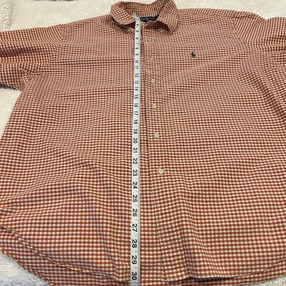 Ralph Lauren Mens Shirt Button Down Orange White Plaid Long Sleeve Size XXL - Picture 3 of 7